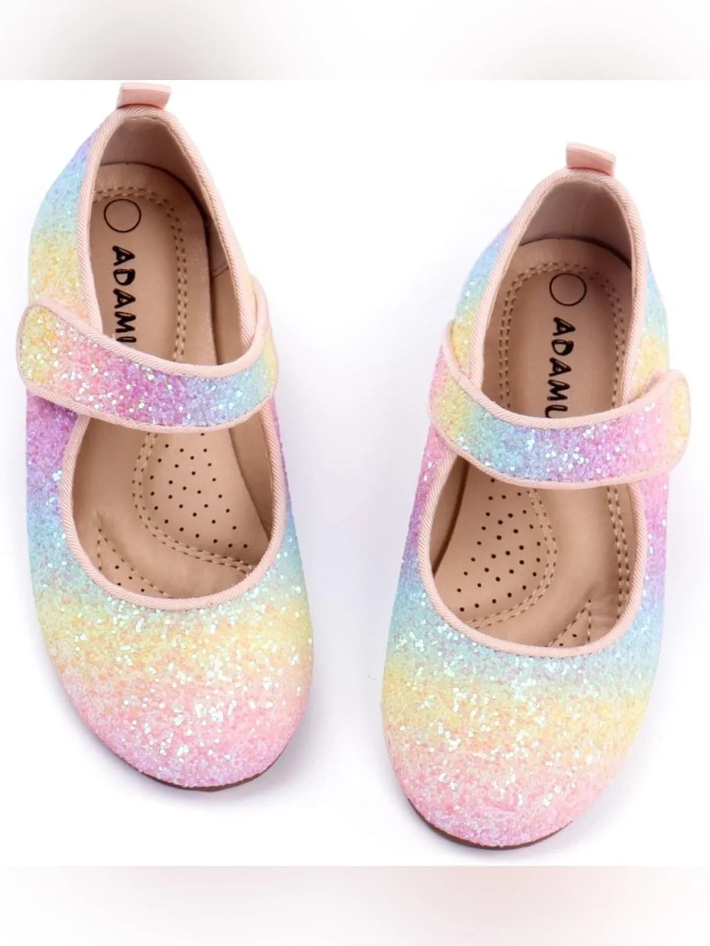 Girls' Glitter Mary Jane Shoes - Pastel Rainbow